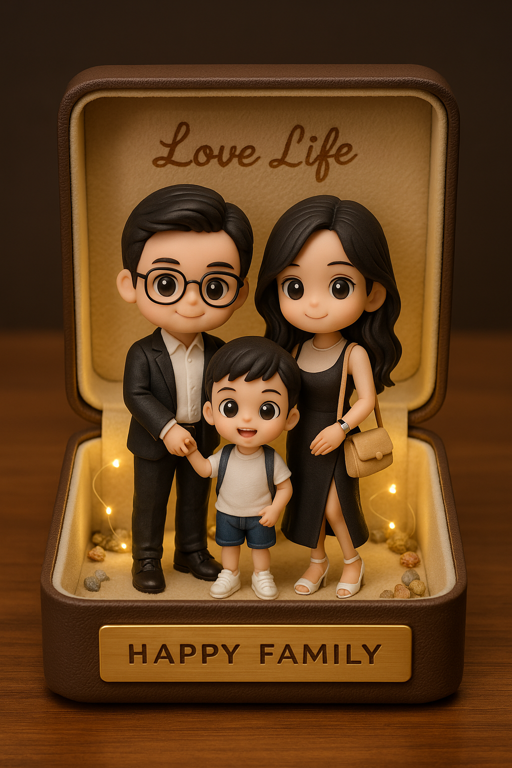 Hình minh họa gia đình Việt Nam phong cách chibi