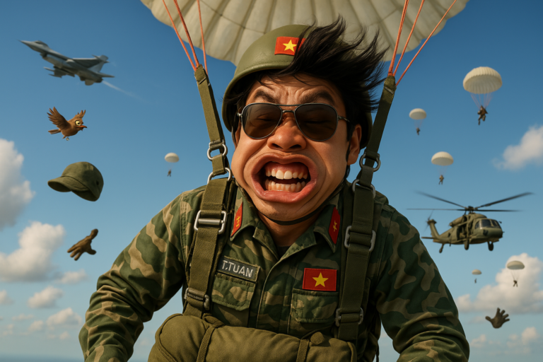 Hình minh họa Người Lính Nhảy Dù Việt Nam Hài Hước