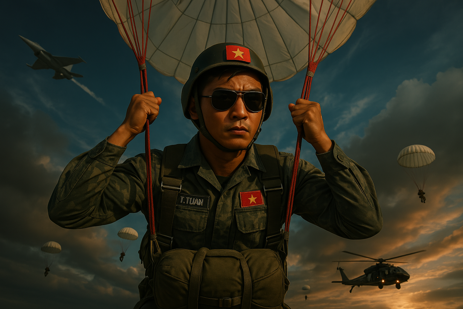 Hình minh họa Người Lính Nhảy Dù Việt Nam Cool Ngầu