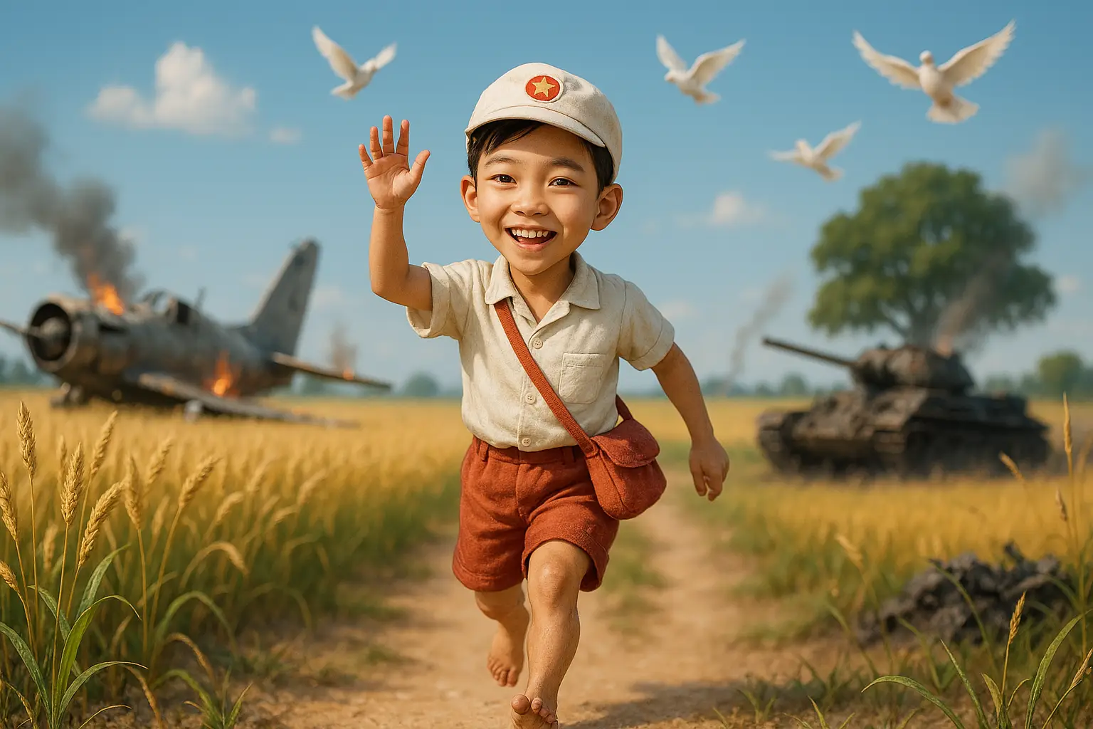 Hình minh họa Chú bé Lượm - Giao liên thời chiến tranh