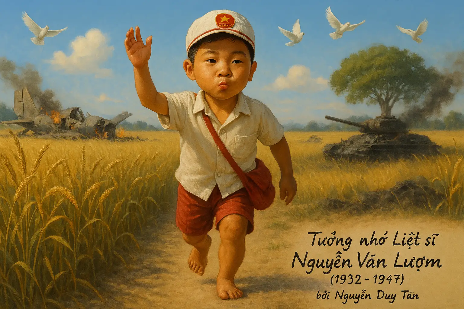 Hình minh họa Chú bé Lượm - Giao liên thời chiến tranh
