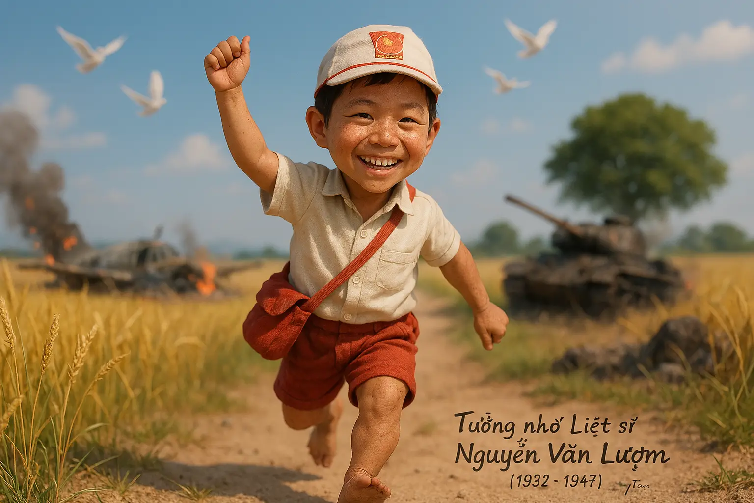 Hình minh họa Chú bé Lượm - Giao liên thời chiến tranh